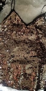 H&M gold sequin top size 6 straps NWT
